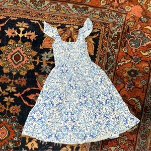 Hill House Home Blue and White Floral Dress 7/8 years